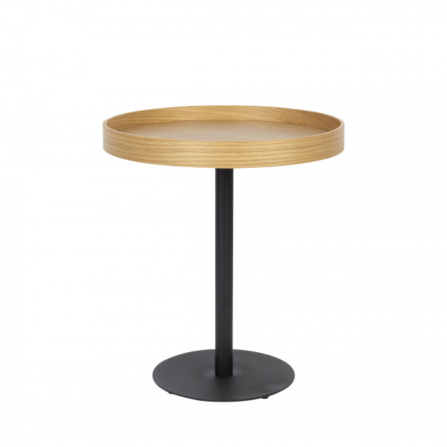 Yuri - Table d'appoint ronde en bois et métal ø45cm