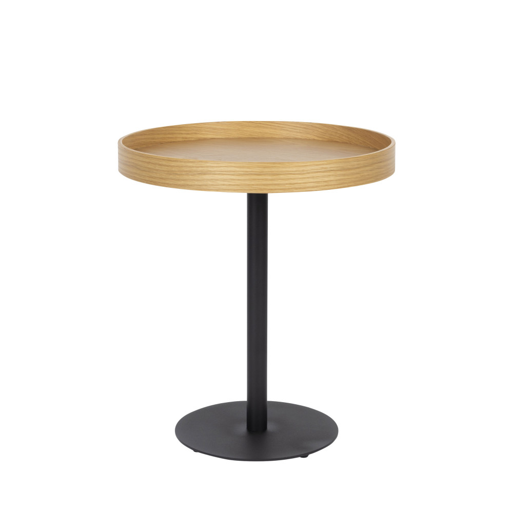 yuri - table d'appoint ronde en bois et métal ø45cm - couleur - bois clair