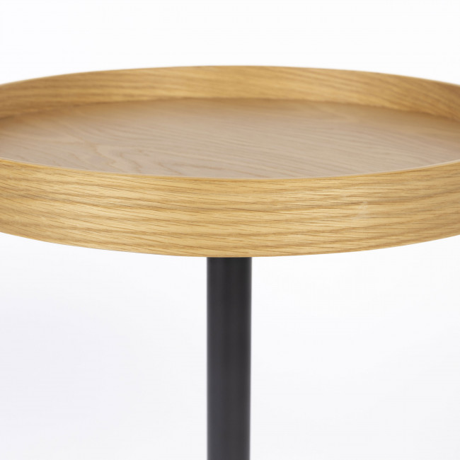 Yuri - Table d'appoint ronde en bois et métal ø45cm