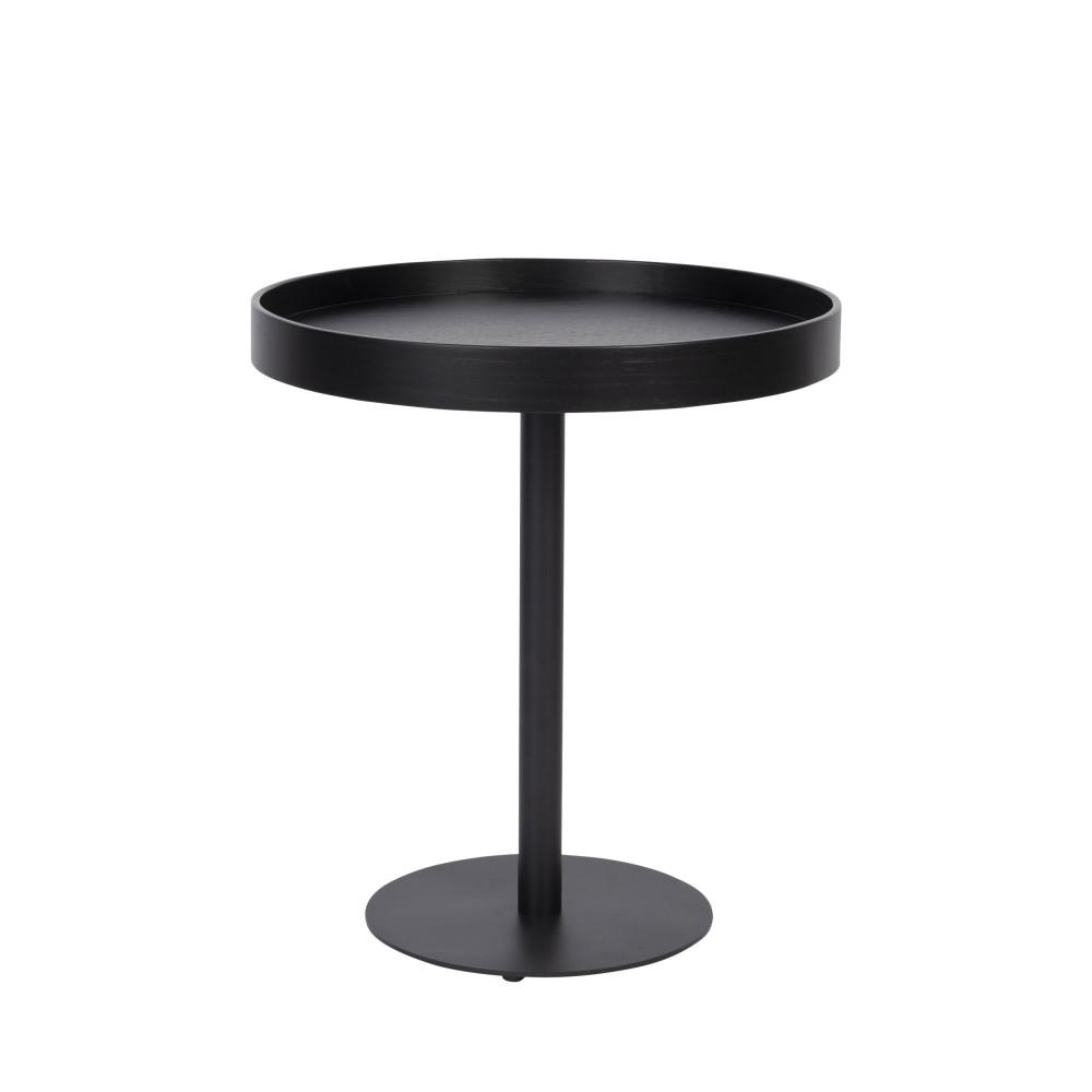 Yuri - Table d'appoint ronde en bois et métal ø45cm - Couleur - Noir