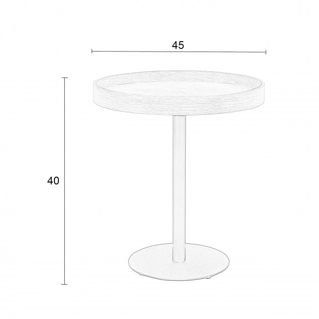Yuri - Table d'appoint ronde en bois et métal ø45cm