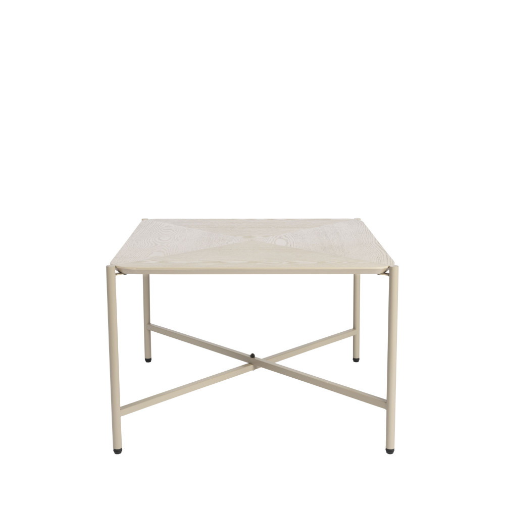Marcio - Table d'appoint carrée en bois et métal 40x40cm - Couleur - Beige
