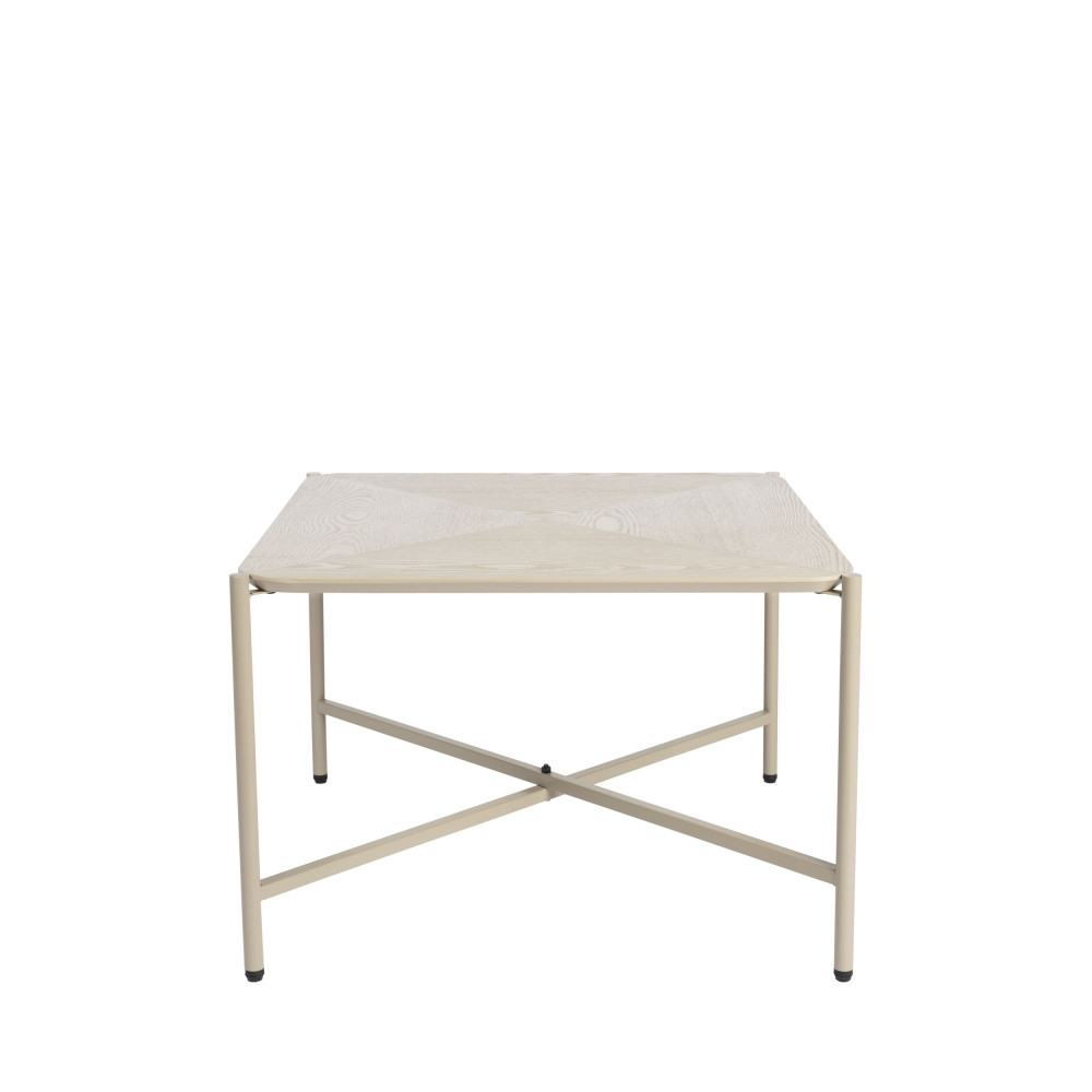 marcio - table d'appoint carrée en bois et métal 40x40cm - couleur - beige