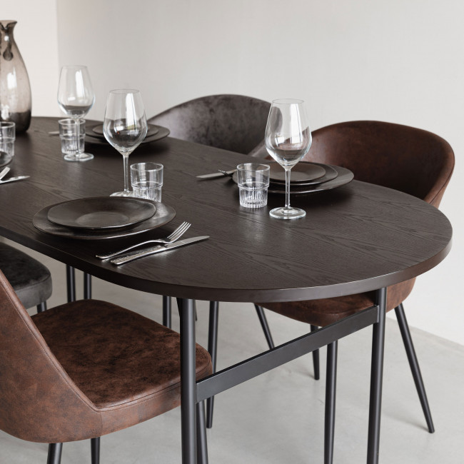 Marcio - Table à manger en bois et métal 180x80cm