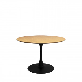 Raku - Table à manger ronde en bois et métal ø40cm