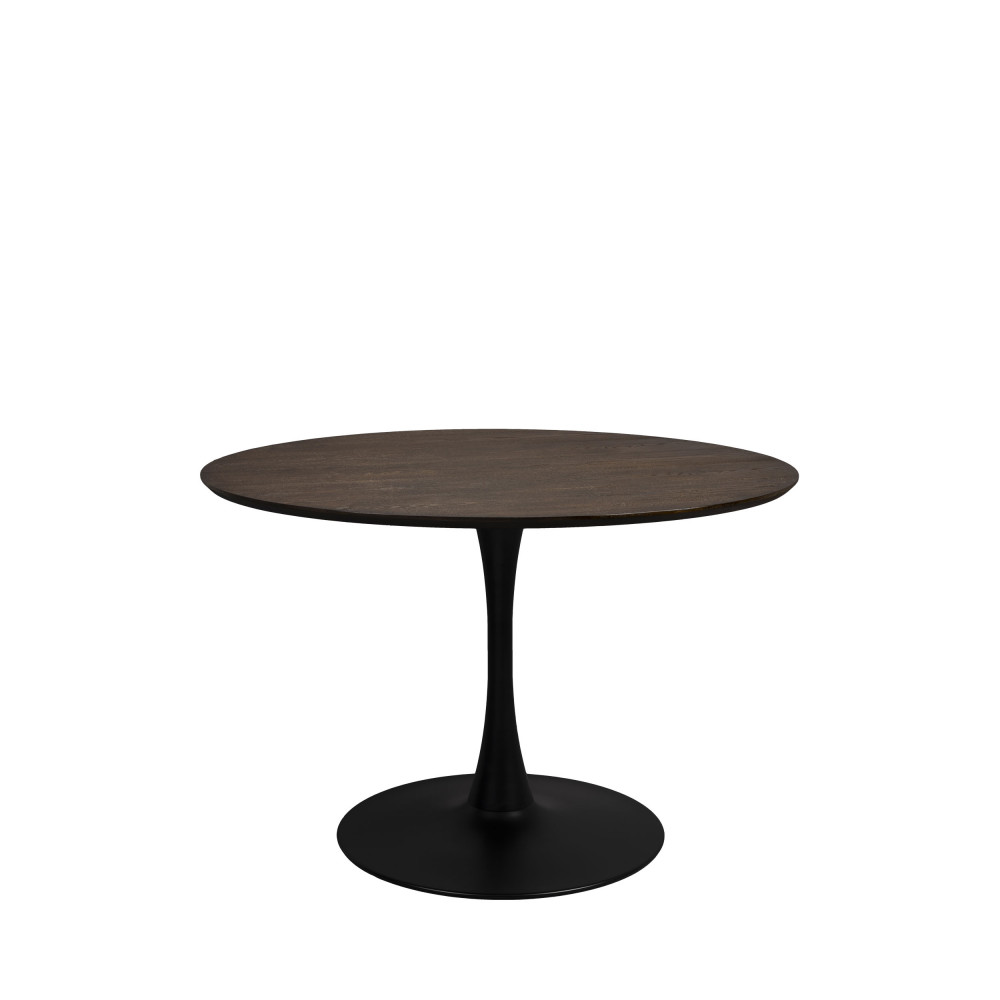 Raku - Table à manger ronde en bois et métal ø110cm - Couleur - Bois foncé