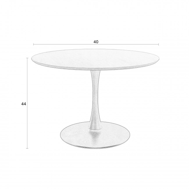 Raku - Table à manger ronde en bois et métal ø40cm