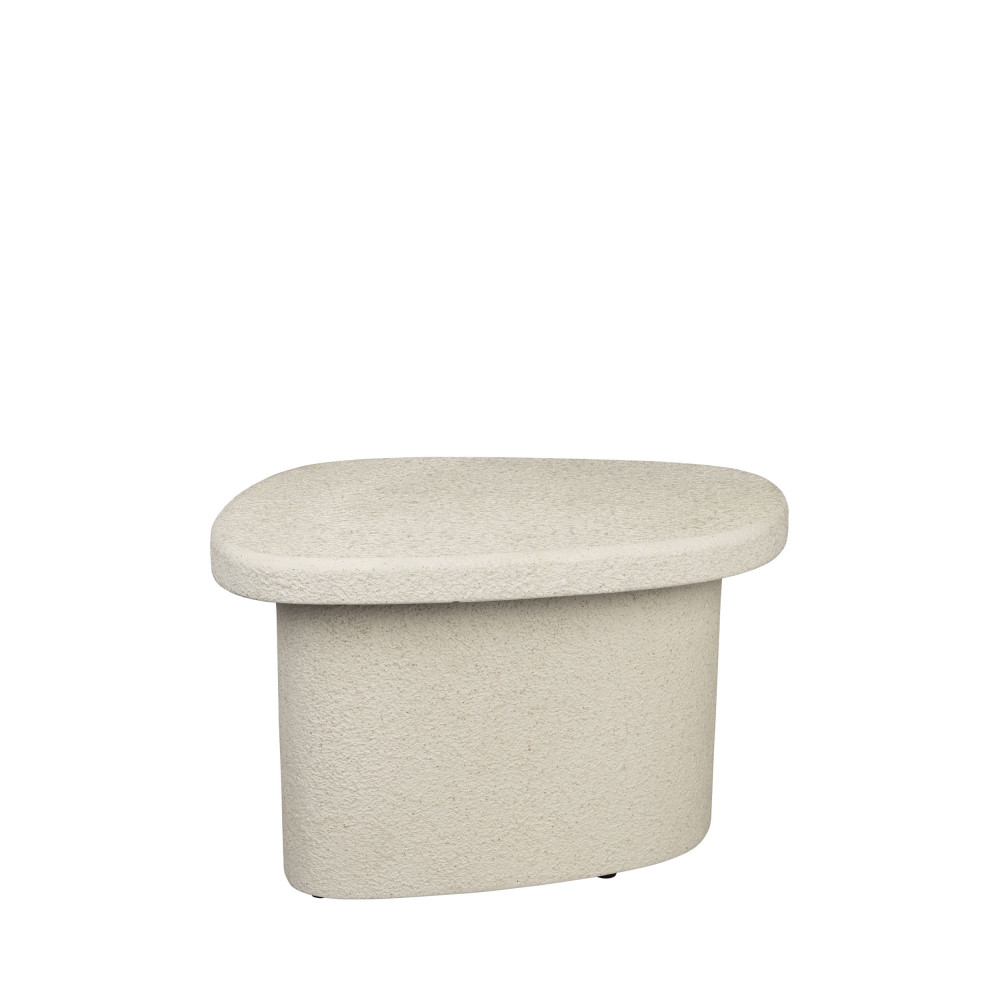 Veda - Table d'appoint organique en marbre recyclé H35cm - Couleur - Ecru