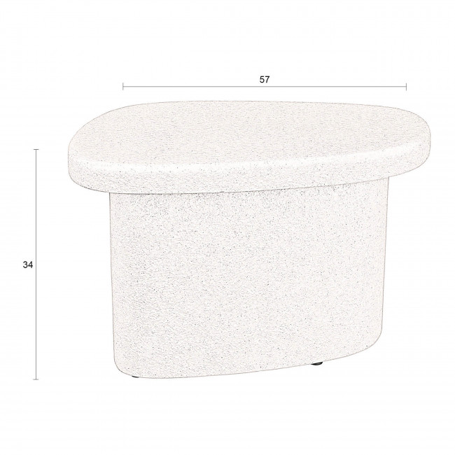 Veda - Table d'appoint organique en marbre recyclé H35cm