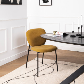 Dalby - Lot de 2 chaises en tissu et métal