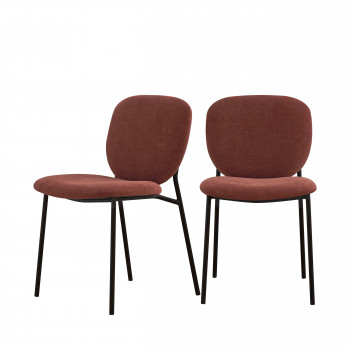 Dalby - Lot de 2 chaises en tissu et métal