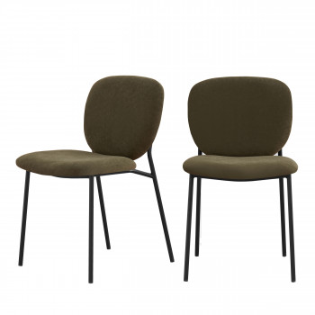 Dalby - Lot de 2 chaises en tissu et métal