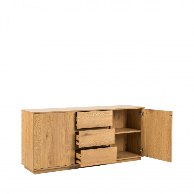 Since - Buffet 2 portes, 3 tiroirs en bois L180cm
