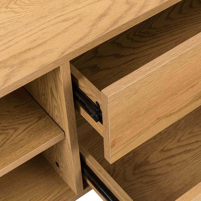 Since - Meuble tv 2 tiroirs, 2 niches en bois L180cm