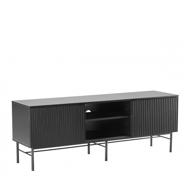 Molly - Meuble tv 2 portes, 2 niches en bois et métal L150cm