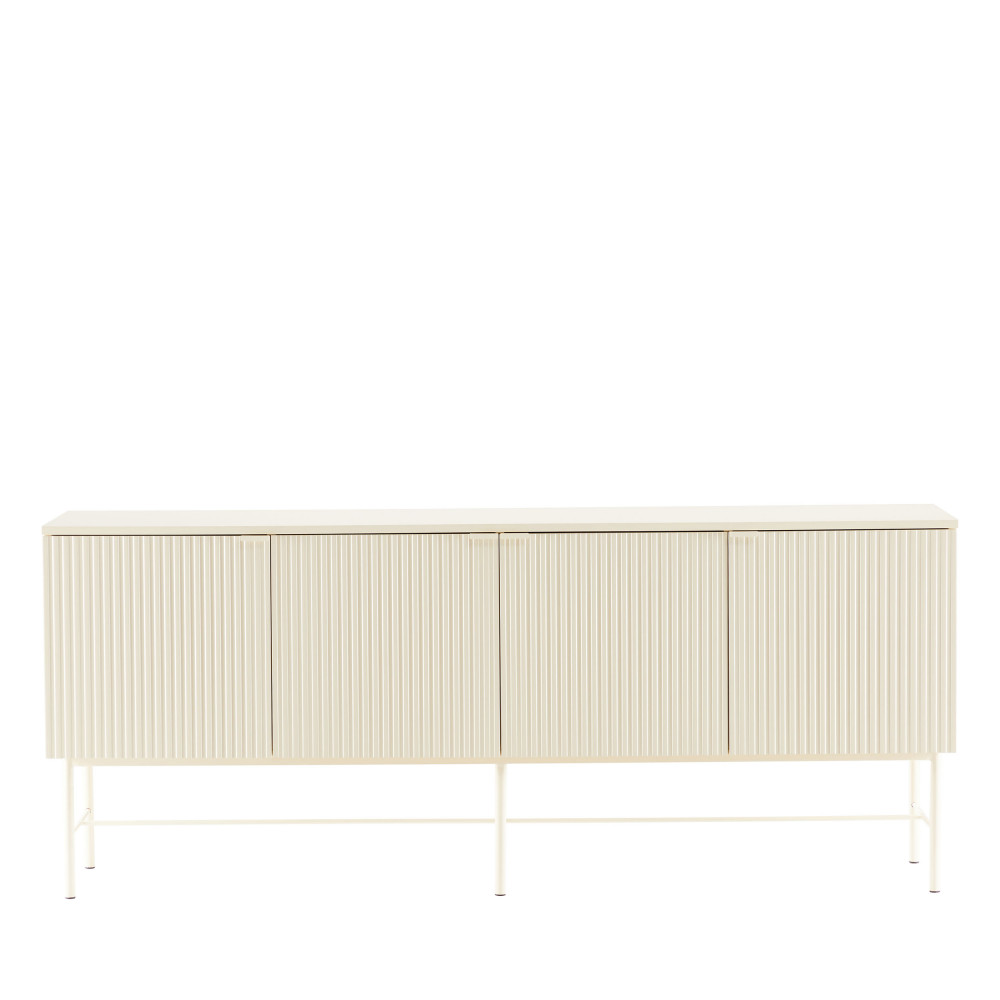 Molly - Buffet 4 portes en bois et métal L180cm - Couleur - Crème