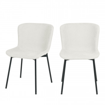 Ove - Lot de 2 chaises en tissu et métal