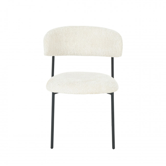 Ester - Lot de 2 chaises en tissu bouclette et métal