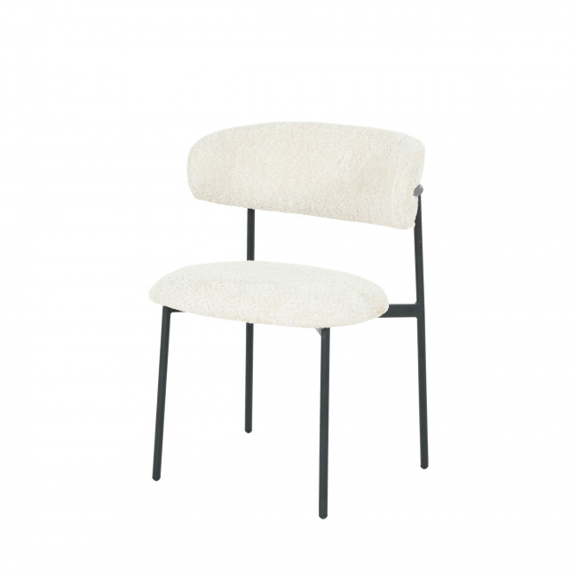 Ester - Lot de 2 chaises en tissu bouclette et métal