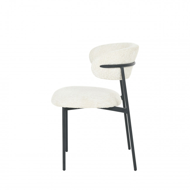 Ester - Lot de 2 chaises en tissu bouclette et métal