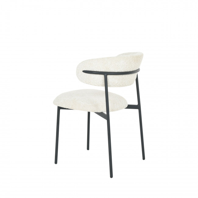Ester - Lot de 2 chaises en tissu bouclette et métal