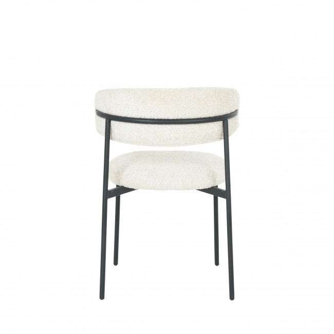 Ester - Lot de 2 chaises en tissu bouclette et métal