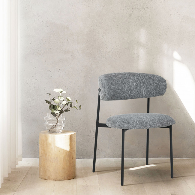 Ester - Lot de 2 chaises en tissu et métal