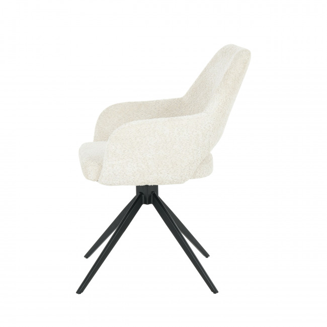 Ivar - Chaise de bureau en tissu bouclette et métal