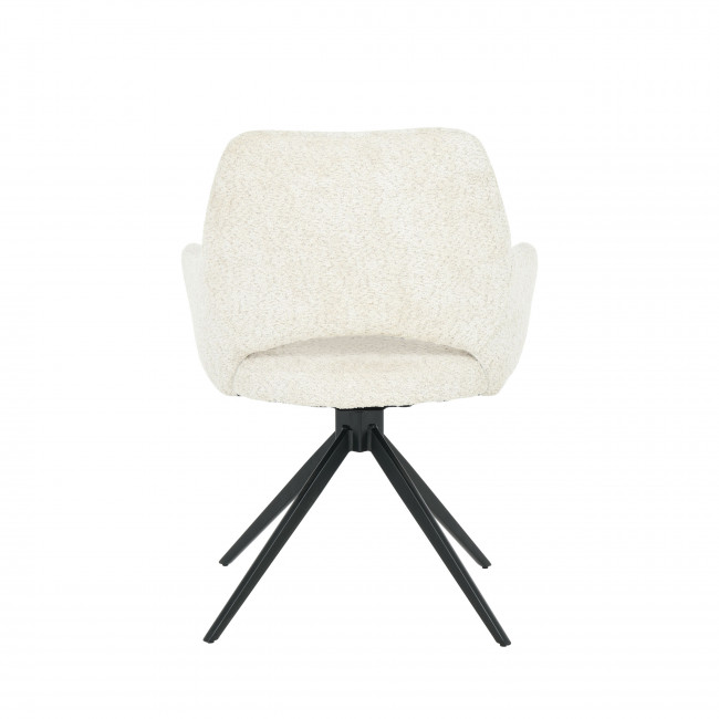 Ivar - Chaise de bureau en tissu bouclette et métal