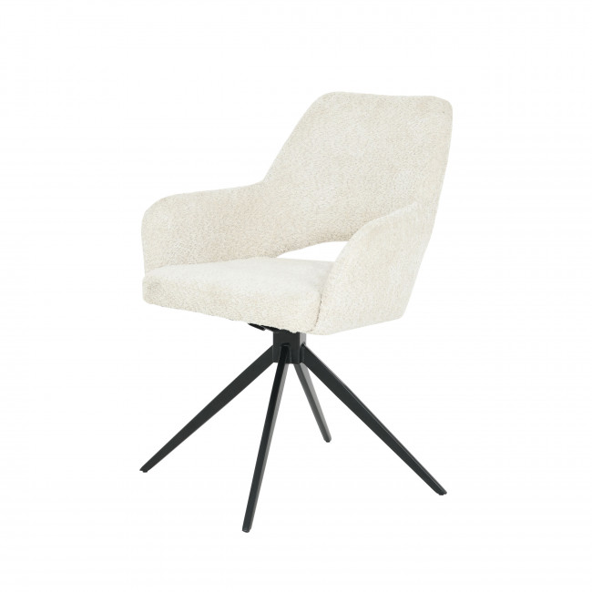 Ivar - Chaise de bureau en tissu bouclette et métal