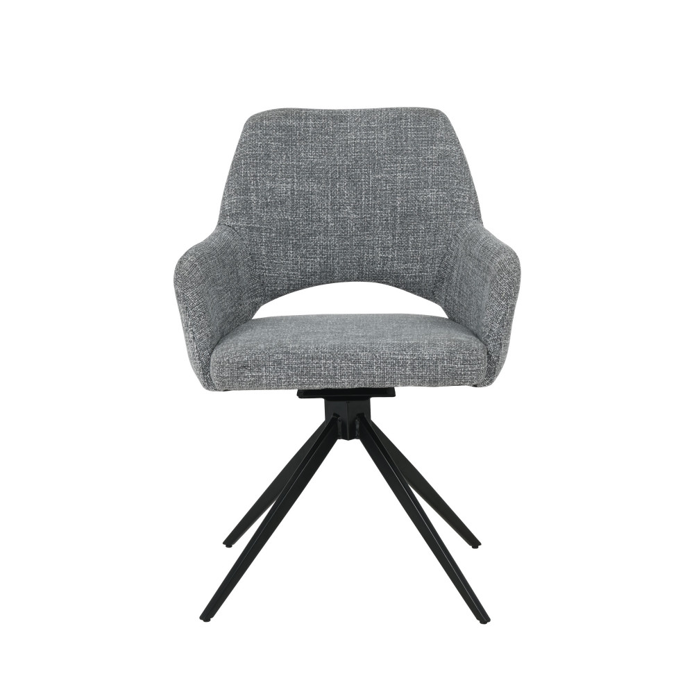 ivar - chaise de bureau en tissu et métal - couleur - gris chiné
