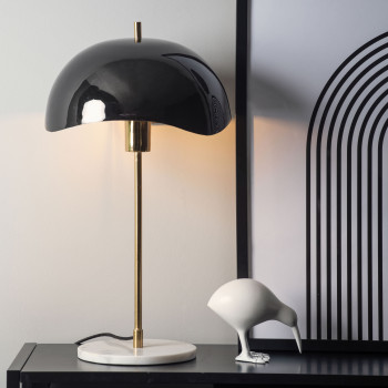 Waved Dome - Lampe à poser en métal et marbre