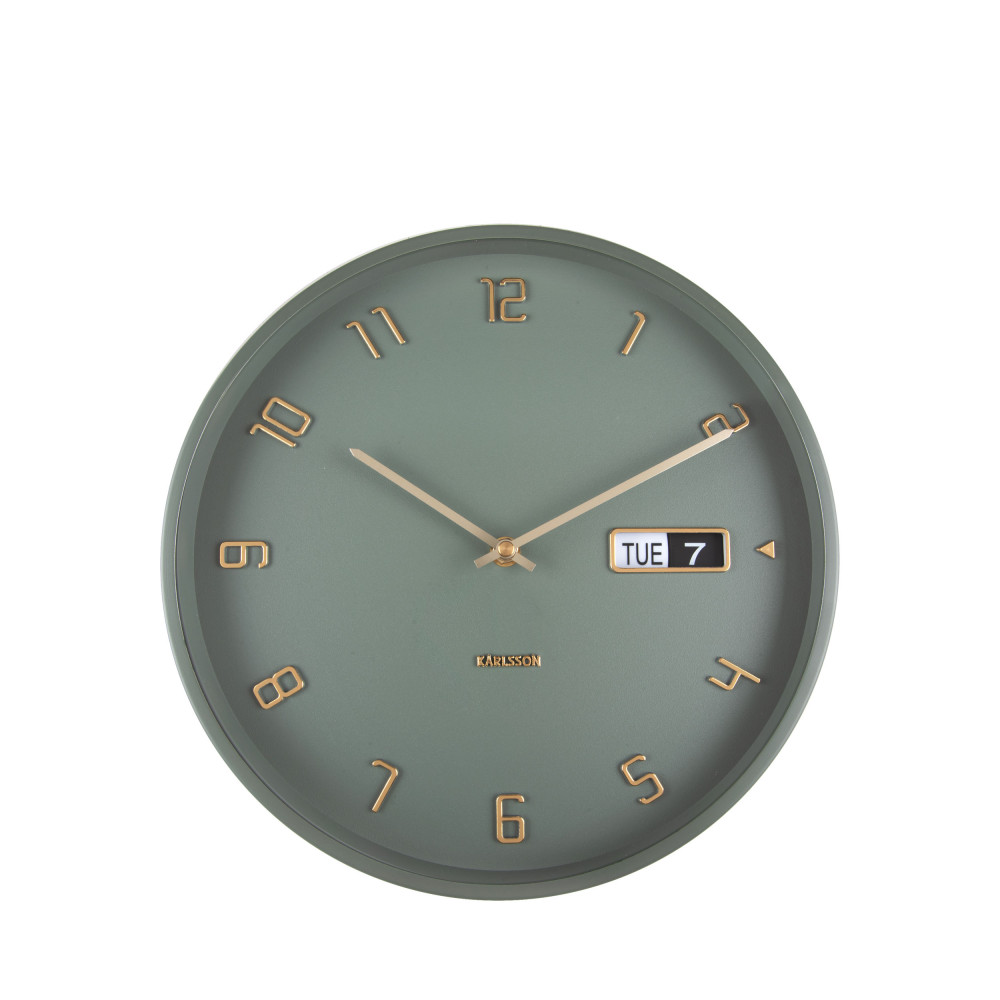 Data Flip - Horloge murale ronde ø30cm - Couleur - Vert