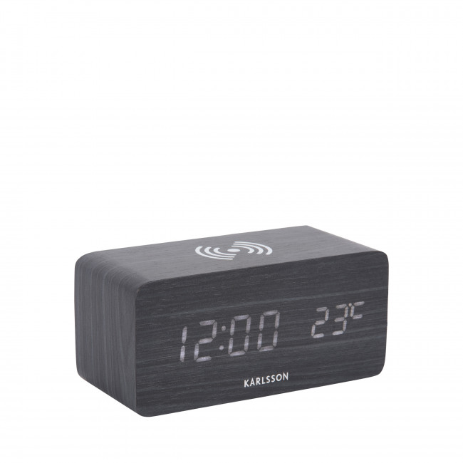 Block - Réveil en bois avec chargeur téléphone
