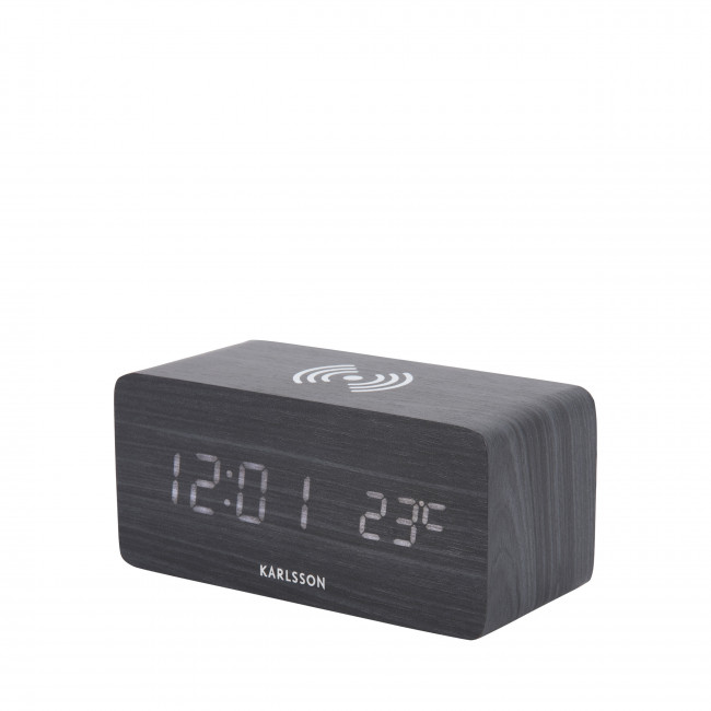 Block - Réveil en bois avec chargeur téléphone
