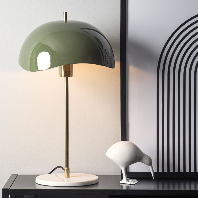 Waved Dome - Lampe à poser en métal et marbre