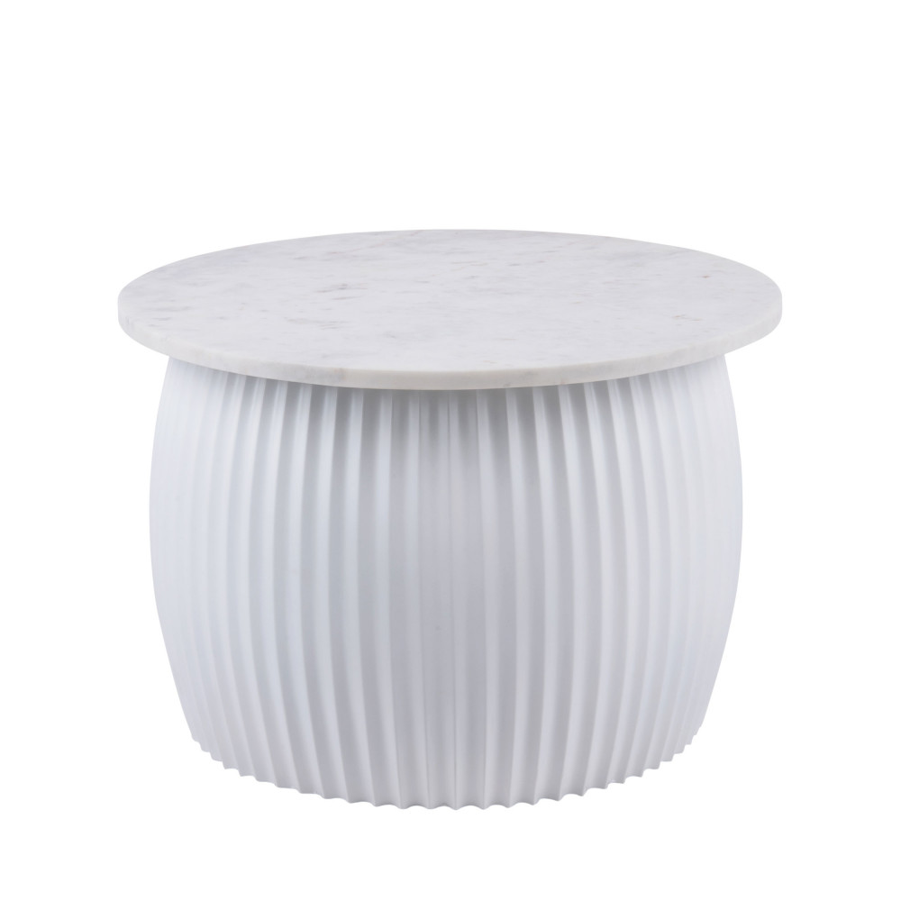 luscious - table d'appoint en marbre et métal ø52cm - couleur - blanc