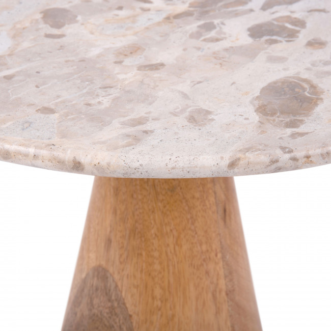 Force Wide - Table d’appoint en bois et marbre ø50cm