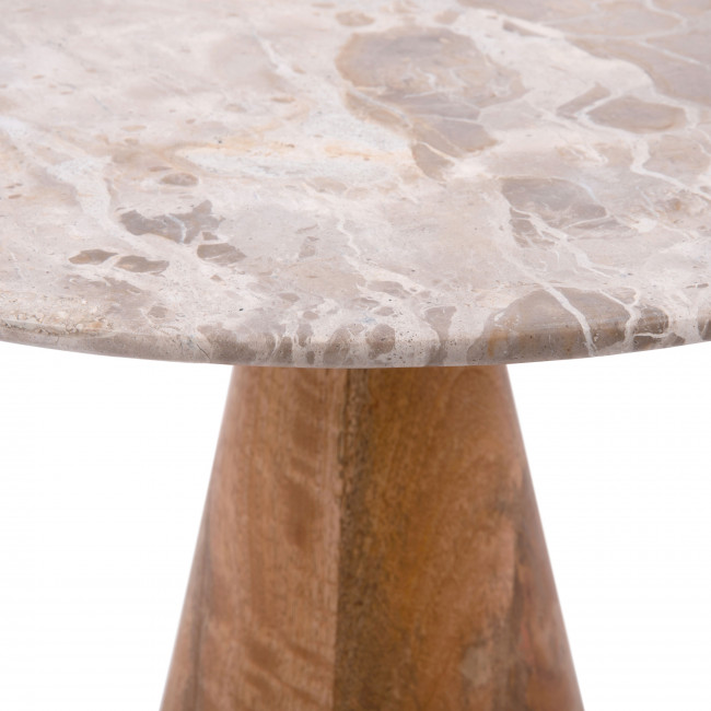 Force - Table d’appoint en bois et marbre ø40cm