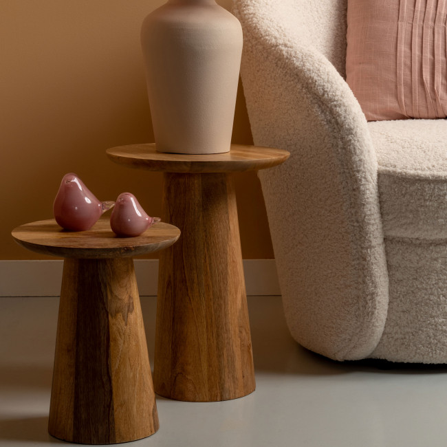 Force - Table d’appoint en bois de manguier ø30cm