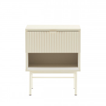 Molly - Table de chevet 1 tiroir, 1 niche en bois et métal