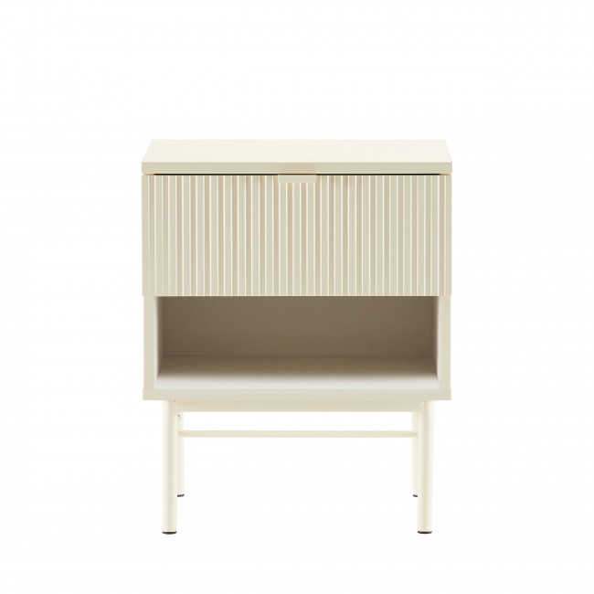 Molly - Table de chevet 1 tiroir, 1 niche en bois et métal