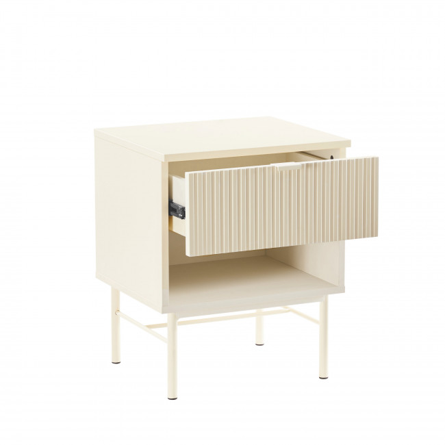 Molly - Table de chevet 1 tiroir, 1 niche en bois et métal