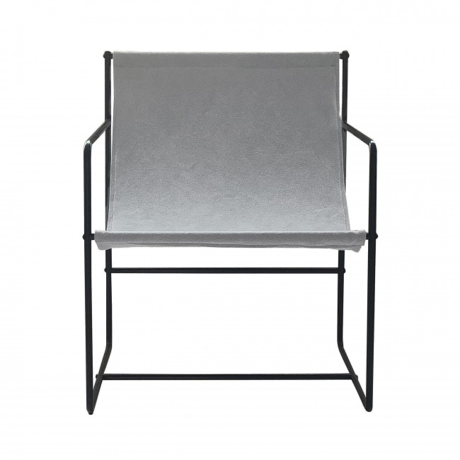 Chai - Fauteuil design en toile et métal noir