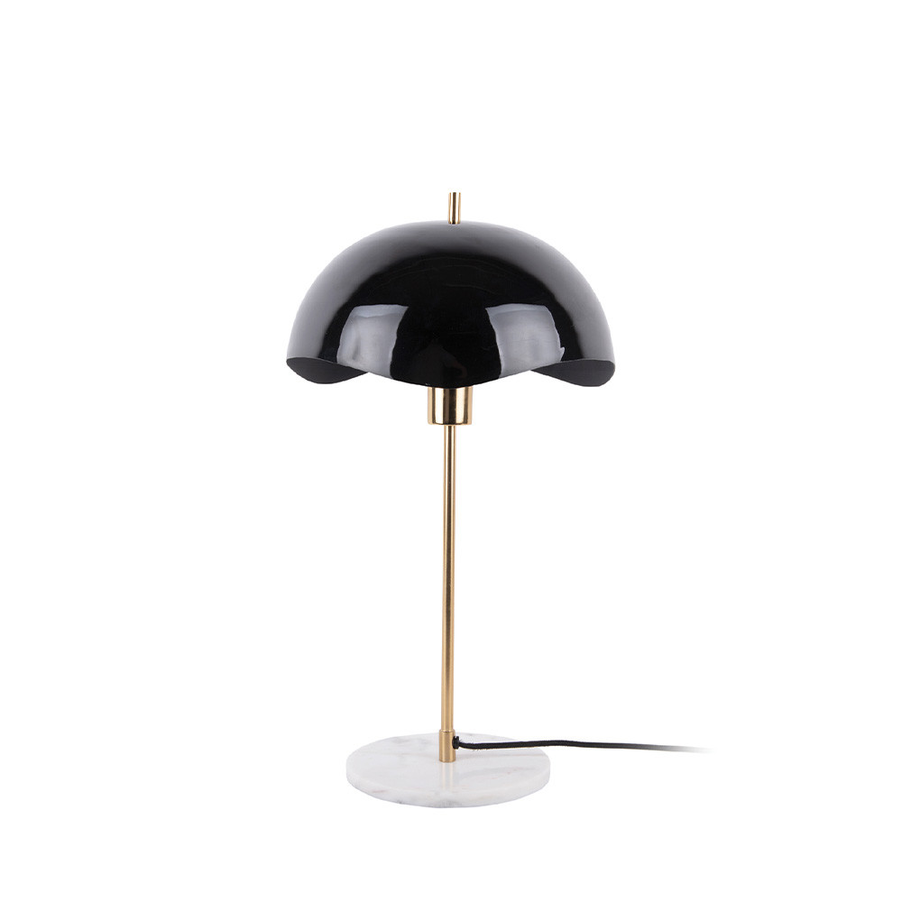 Waved Dome - Lampe à poser en métal et marbre - Couleur - Noir