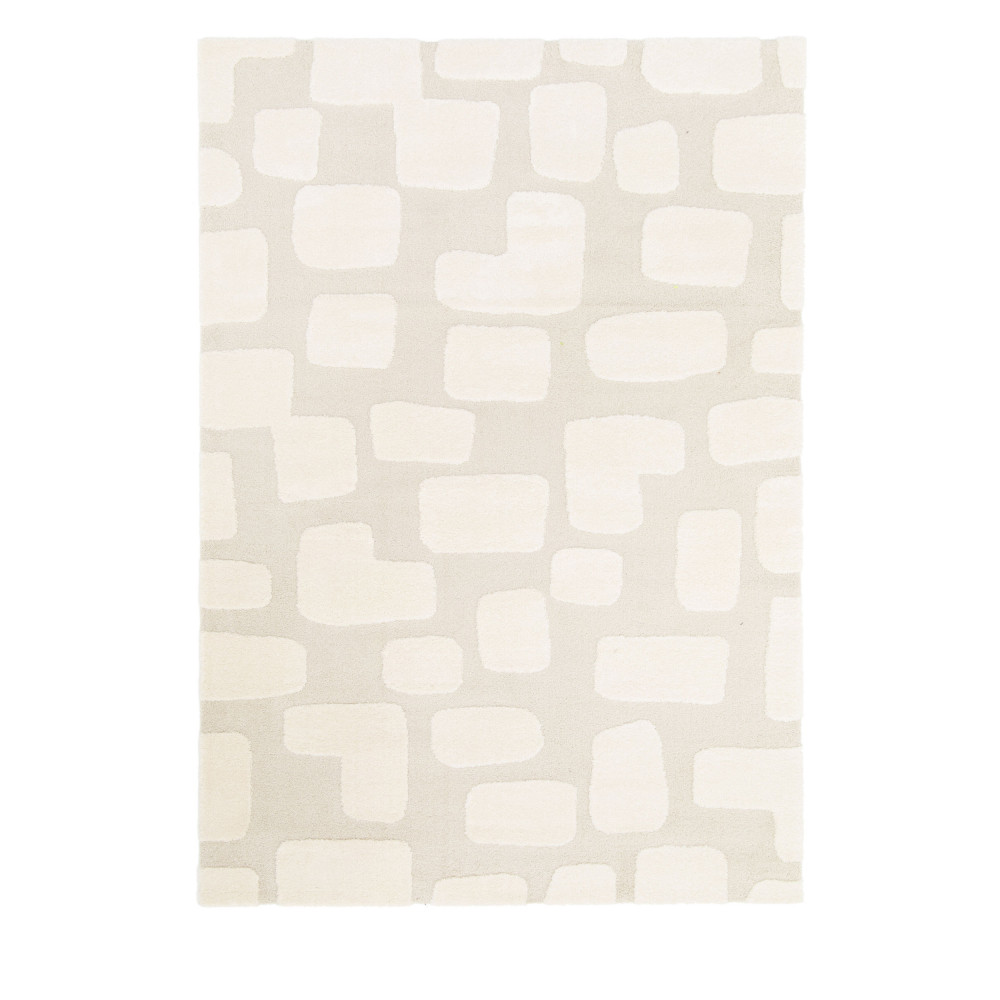 Elim I - Tapis contemporain à motif géométrique - Couleur - Ecru, Dimensions - 120x170 cm