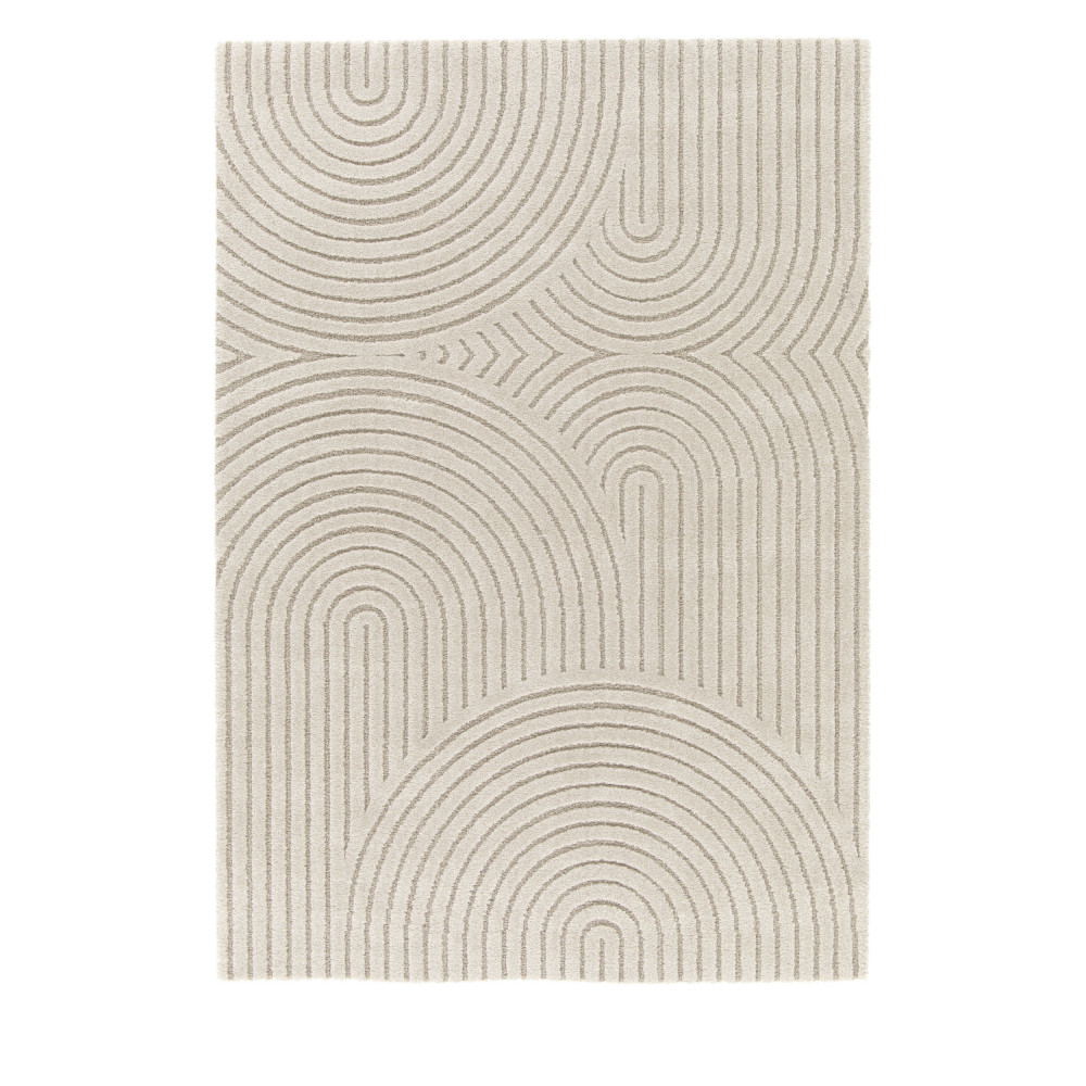 Esteban - Tapis contemporain à motif géométrique - Couleur - Beige, Dimensions - 120x170 cm