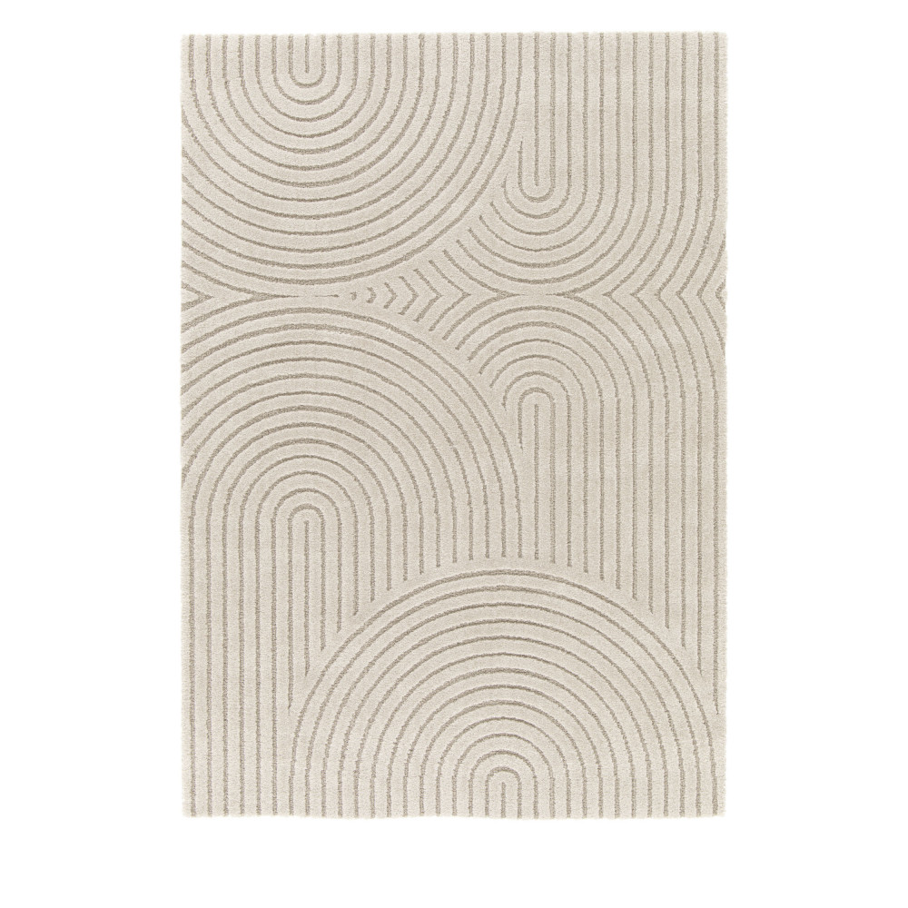 Esteban - Tapis contemporain à motif géométrique - Couleur - Beige, Dimensions - 160x230 cm