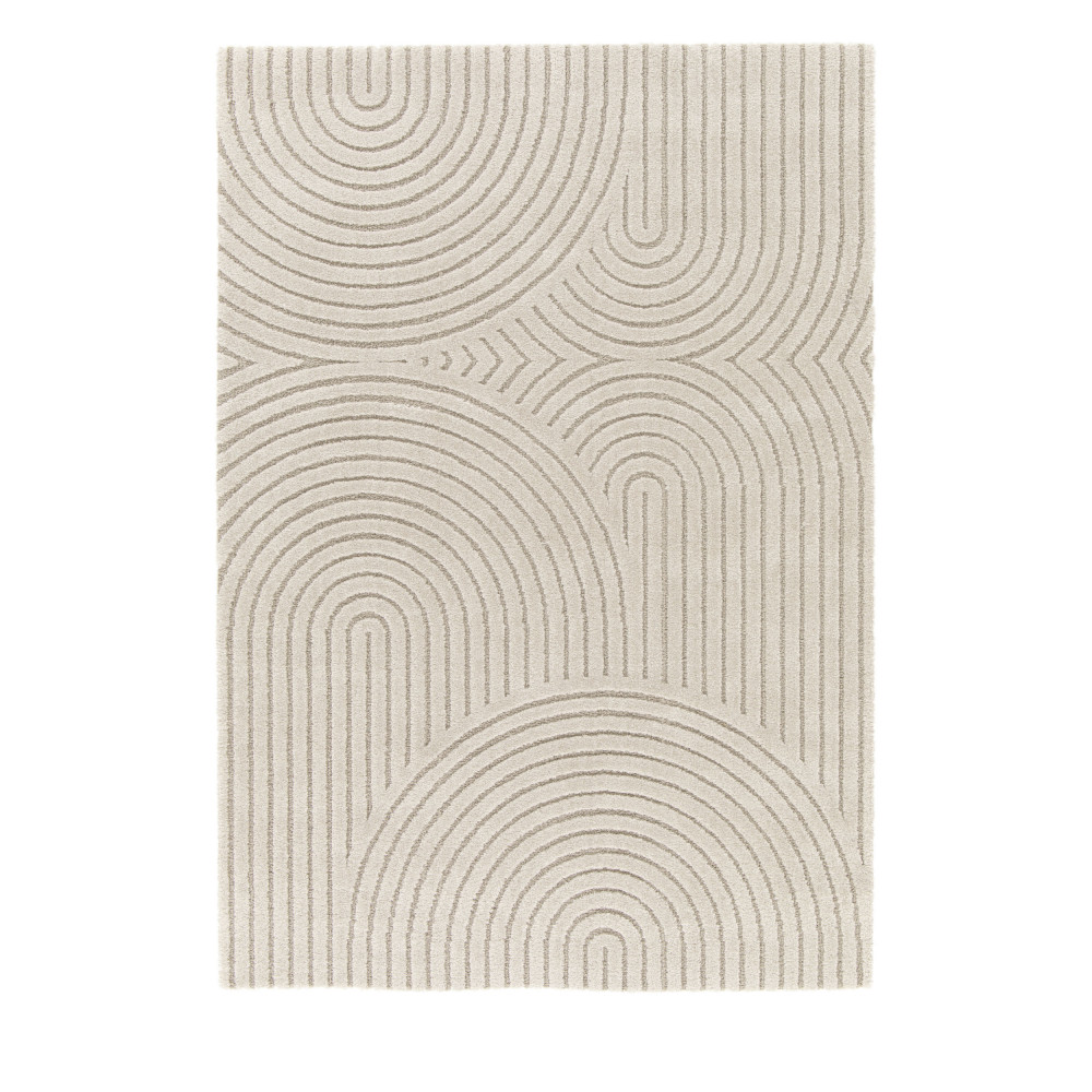 Esteban - Tapis contemporain à motif géométrique - Couleur - Beige, Dimensions - 200x290 cm