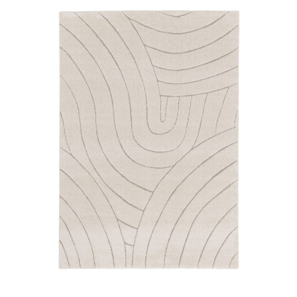 Elsa - Tapis contemporain à motif organique - Couleur - Ecru, Dimensions - 120x170 cm
